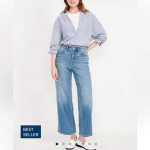 High-Waisted Wow Crop Wide-Leg Jeans